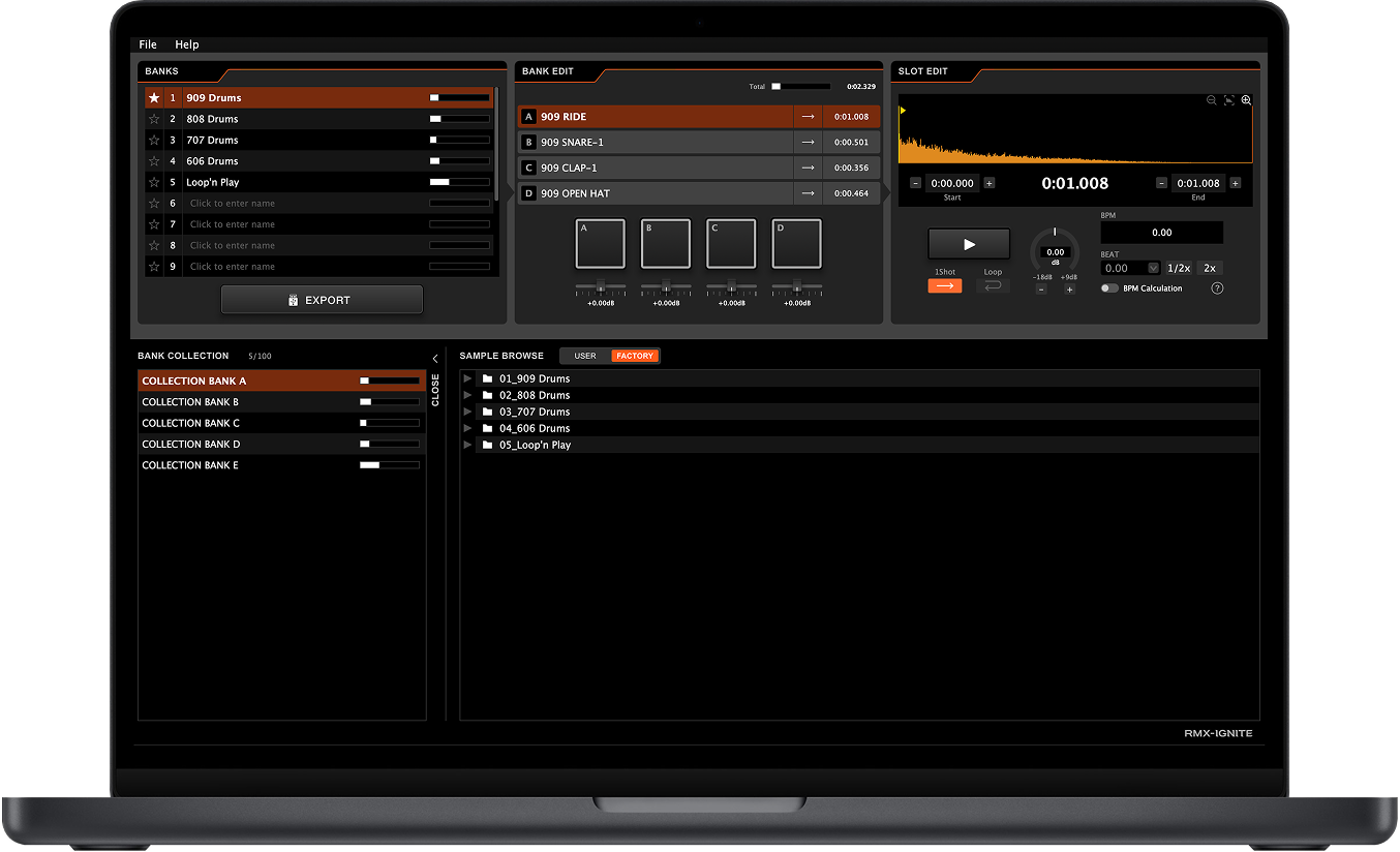 RMX-IGNITE Sample Manager